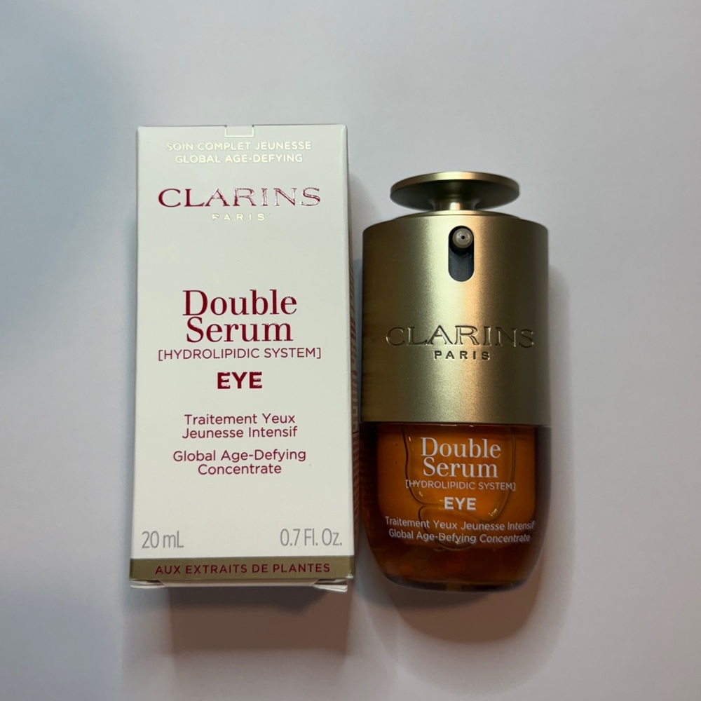 Clarins DOUBLE SERUM Eye Brightening Depuffing Anti-Aging Concentrate New in box